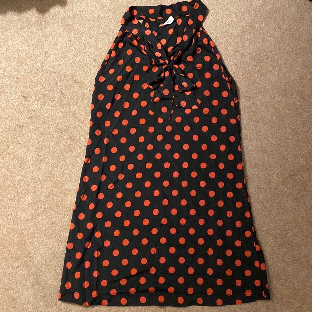 Seventh Day black and red polka dot dress with collar tie